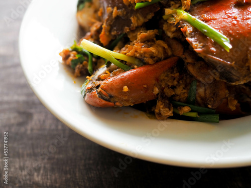 Stir Fried sea crab with Singaporean Style