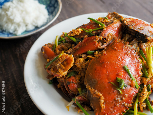 Stir Fried sea crab with Singaporean Style