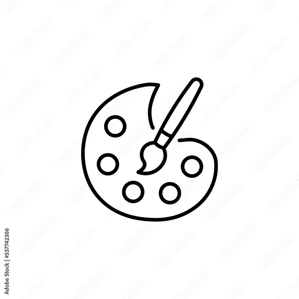 paint palette in glyph outline icon. Simple linear element illustration. Isolated line paint palette in glyph icon on white background. Thin stroke sign can be used for web, mobile and UI. eps 10 paint palette in glyph outline icon. Simple linear element illustration. Isolated line paint palette in glyph icon on white background. Thin stroke sign can be used for web, mobile and UI. eps 10
