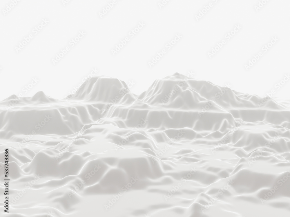 Obraz premium 3D snow mountain. White terrain. Cold environment