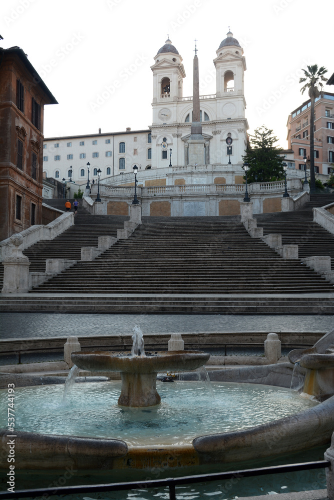 Fototapeta premium The Fontana della Barcaccia is a fountain in Rome, located in Piazza di Spagna, at the foot of the Spanish Steps.