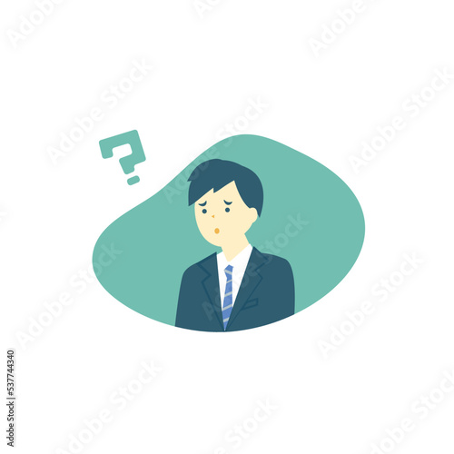 疑問に思う男性/クエスチョンマーク