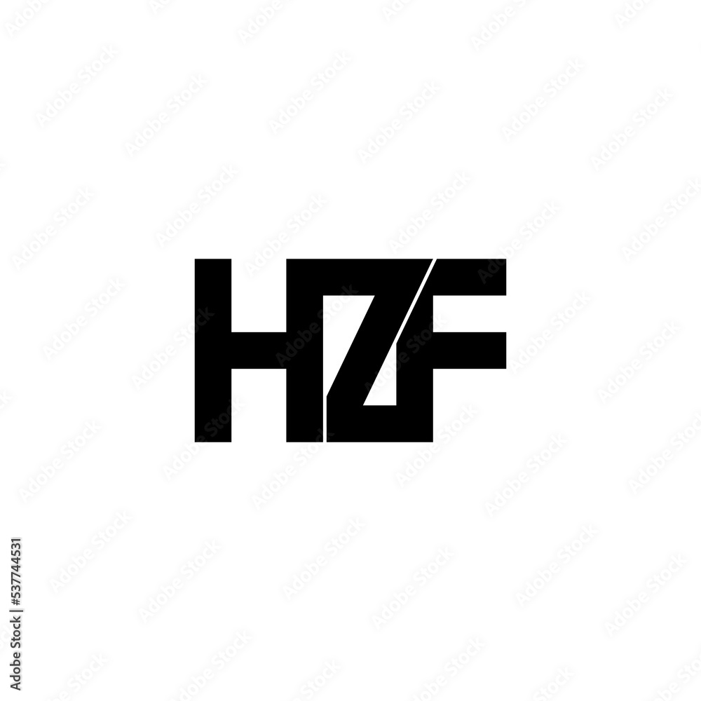 hzf lettering initial monogram logo design