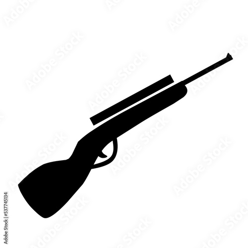 long-barreled rifle silhouette icon.with binoculars added