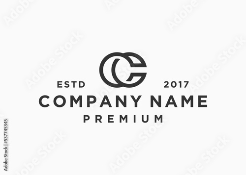 letter cc circle logo design vector illustration template