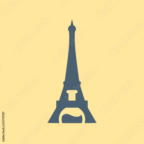 Eifel tower and potion negative space logo design