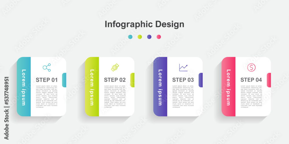 Four Steps Colorful abstract business infographic template Four Steps Colorful abstract business infographic template