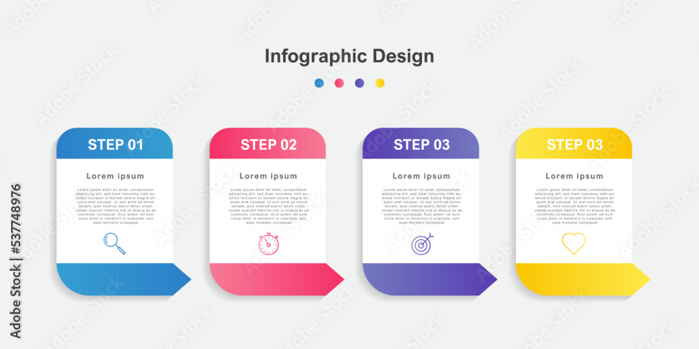 Four Steps Colorful abstract business infographic template Four Steps Colorful abstract business infographic template