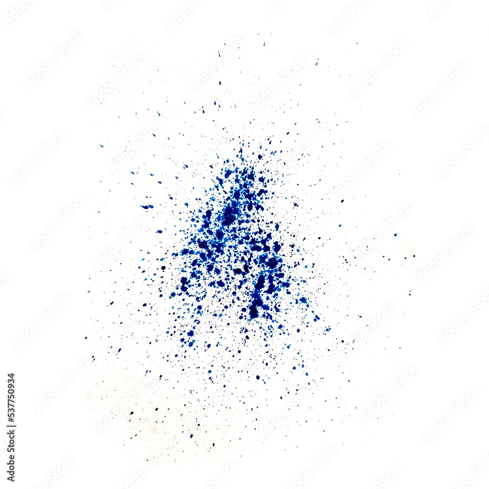 Obraz premium Drops of watercolor splashes, blue paint. PNG.