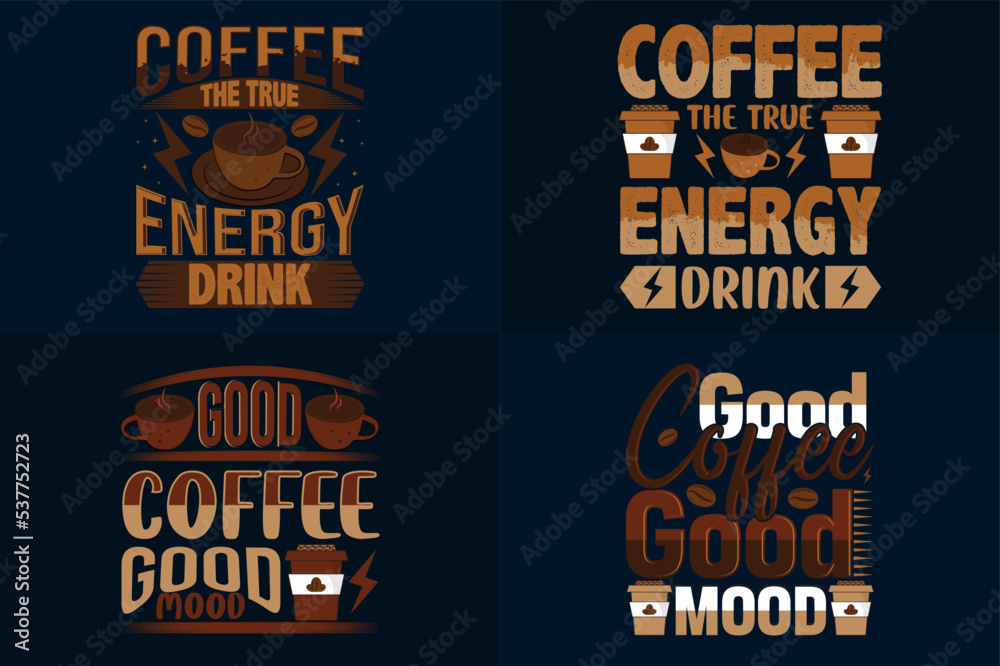 Coffee T-Shirt design bundle, set of Coffee print ready t-shirt designs