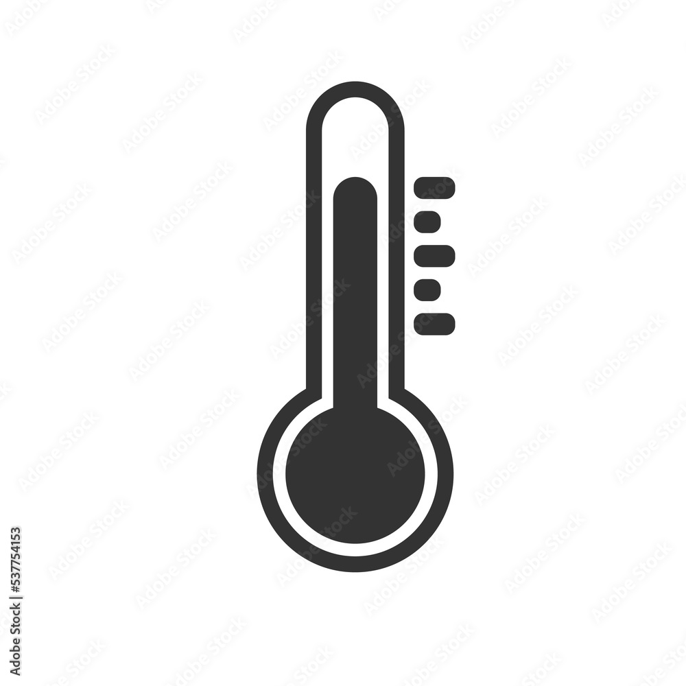 Temperature Symbol. Thermometer black icon.