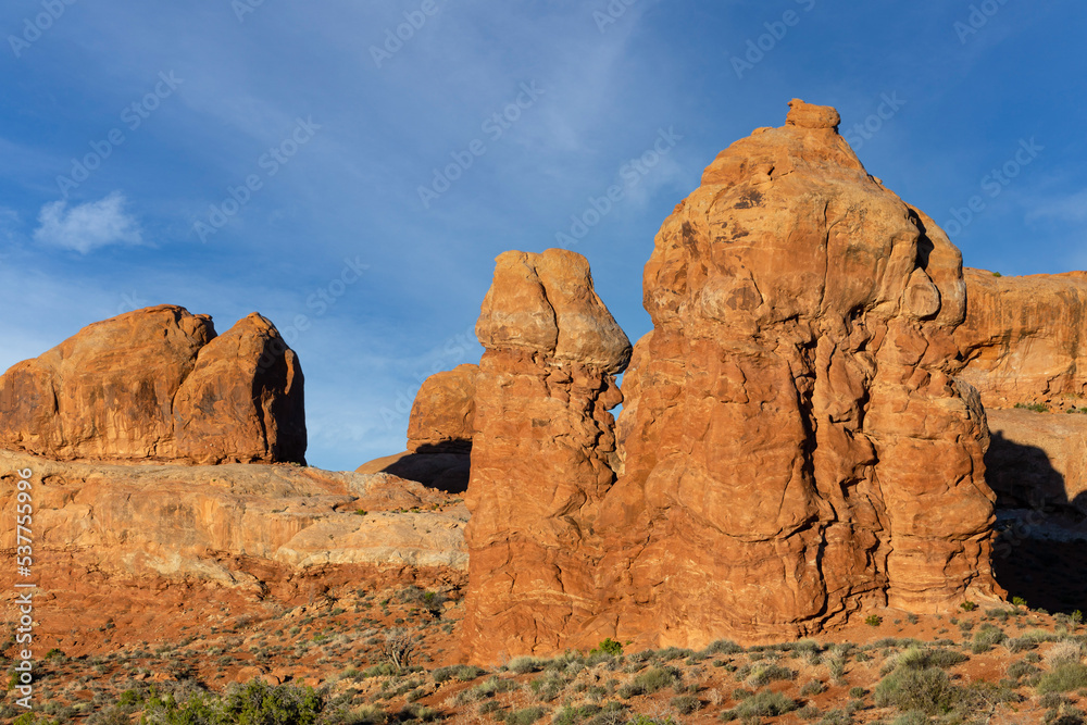 Travel and Tourism - Scenes of the Western United States. Red Rock Formations Near Arches National Park, Utah.