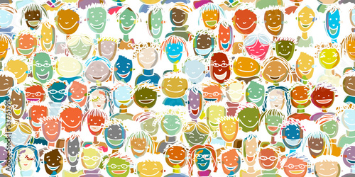 Group of people, community. Social network. Team of employees. Seamless patte...