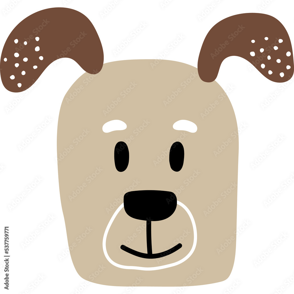 Raster illustration of cute horde dog on transparent background. Animal pint or logo. The head of a pet Raster illustration of cute horde dog on transparent background. Animal pint or logo. The head of a pet