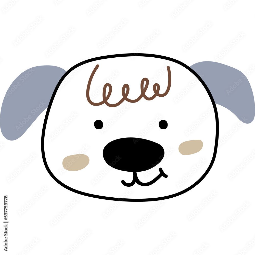 Raster illustration of cute horde dog on transparent background. Animal pint or logo. The head of a pet Raster illustration of cute horde dog on transparent background. Animal pint or logo. The head of a pet