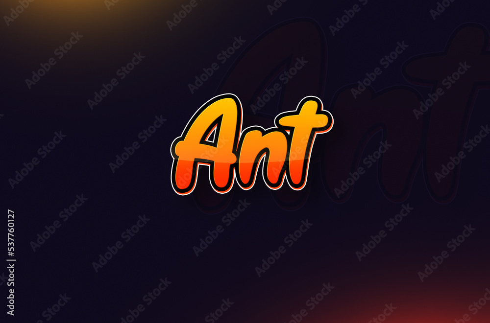 Fototapeta premium Text design of Animal name Ant