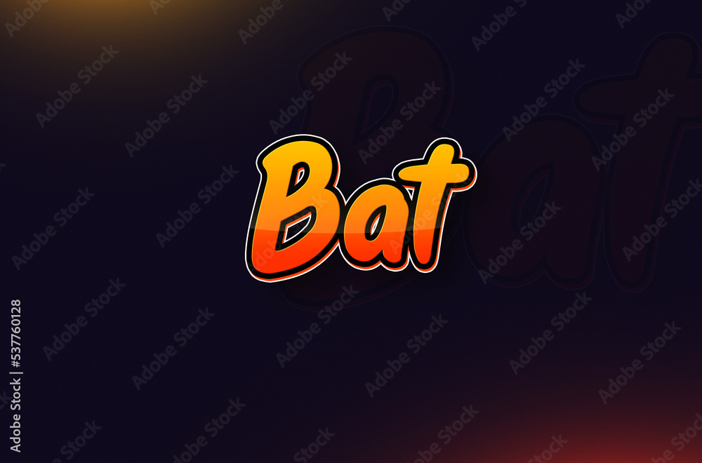 Fototapeta premium Text design of Animal name bat