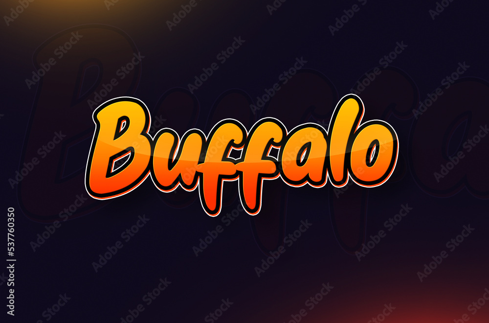 Text design of Animal name Buffalo