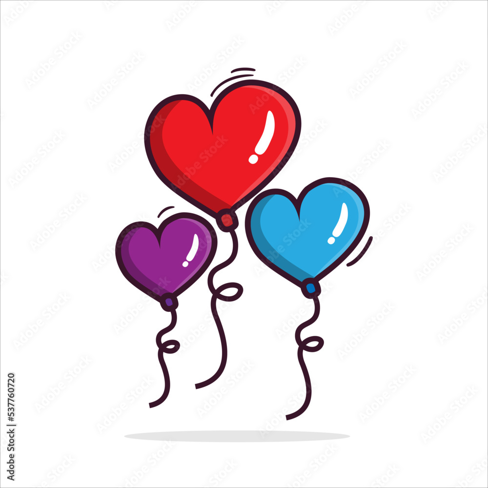 Art illustration icon logo valentine day symbol love romance february design colorful of balloon heart