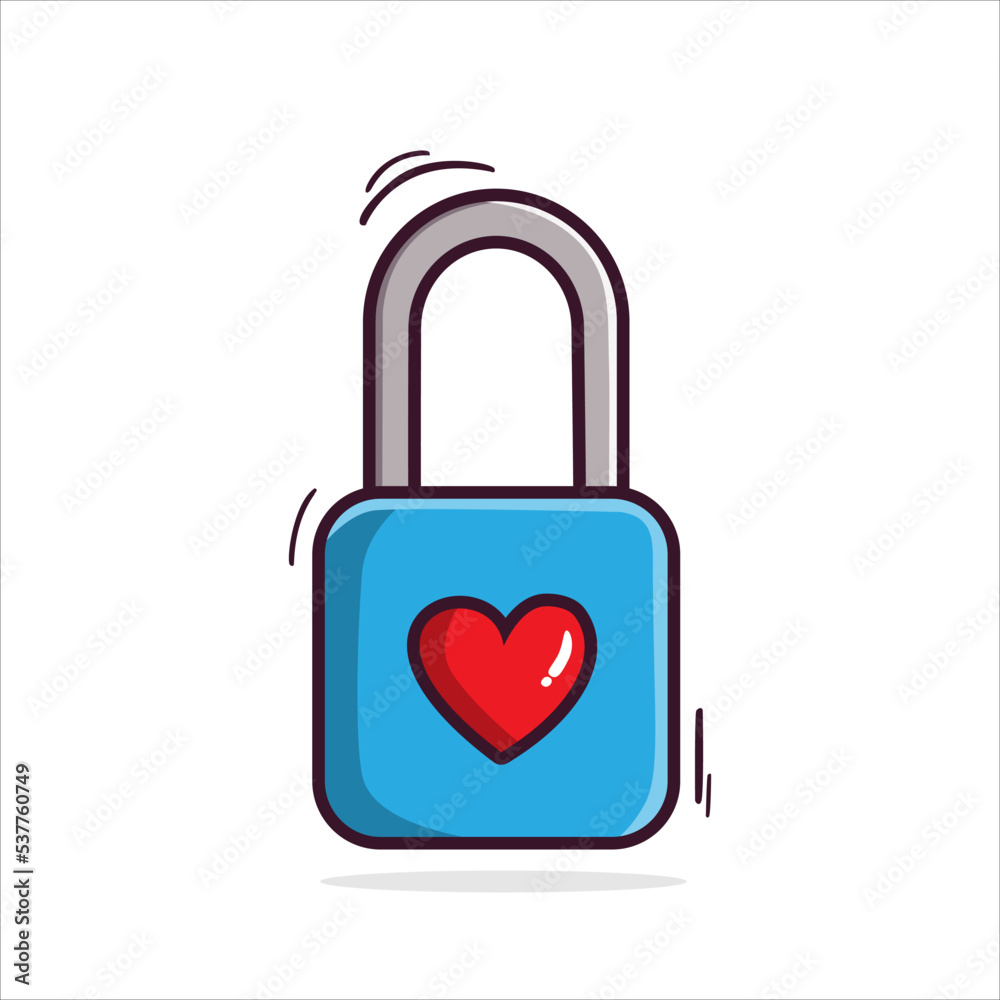 Art illustration icon logo valentine day symbol love romance february design colorful of heart padlock Art illustration icon logo valentine day symbol love romance february design colorful of heart padlock
