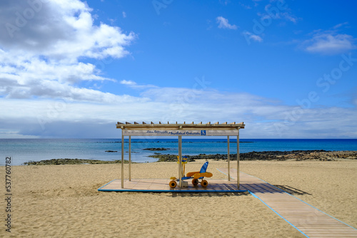 Reserved area for reduced mobility on the beach