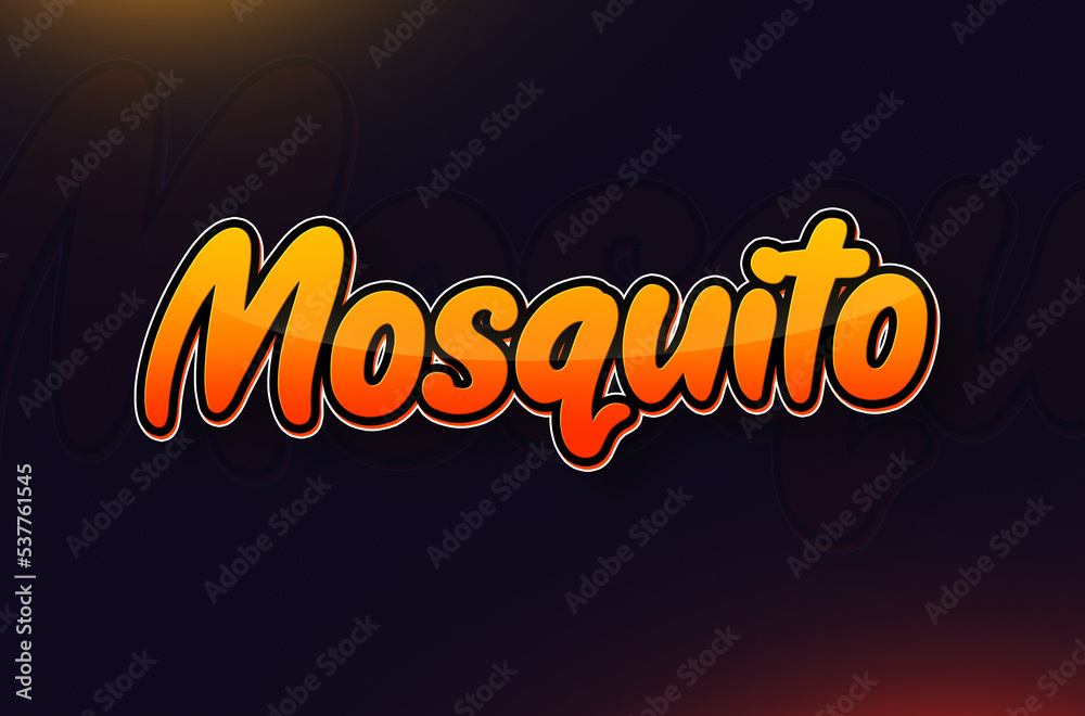 Text design of Animal name Mosquito