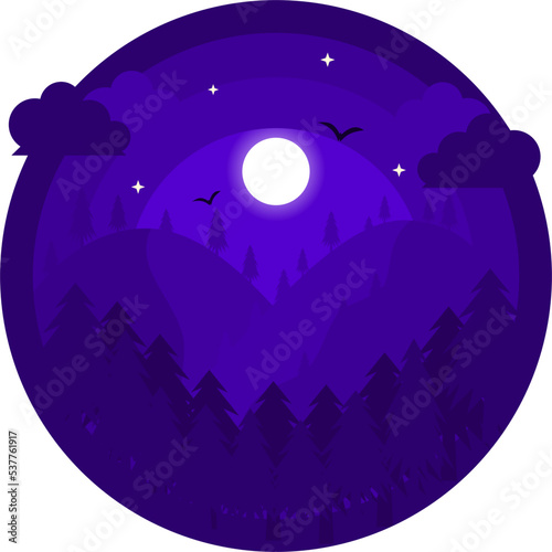 Night with Moon and Star png circular / round shape