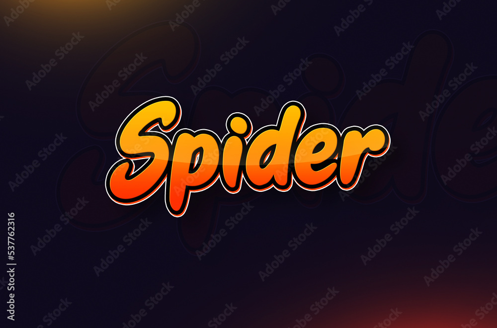 Text design of Animal name Spider Text design of Animal name Spider