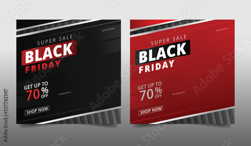black friday banner social media template. Trendy editable social media post template.