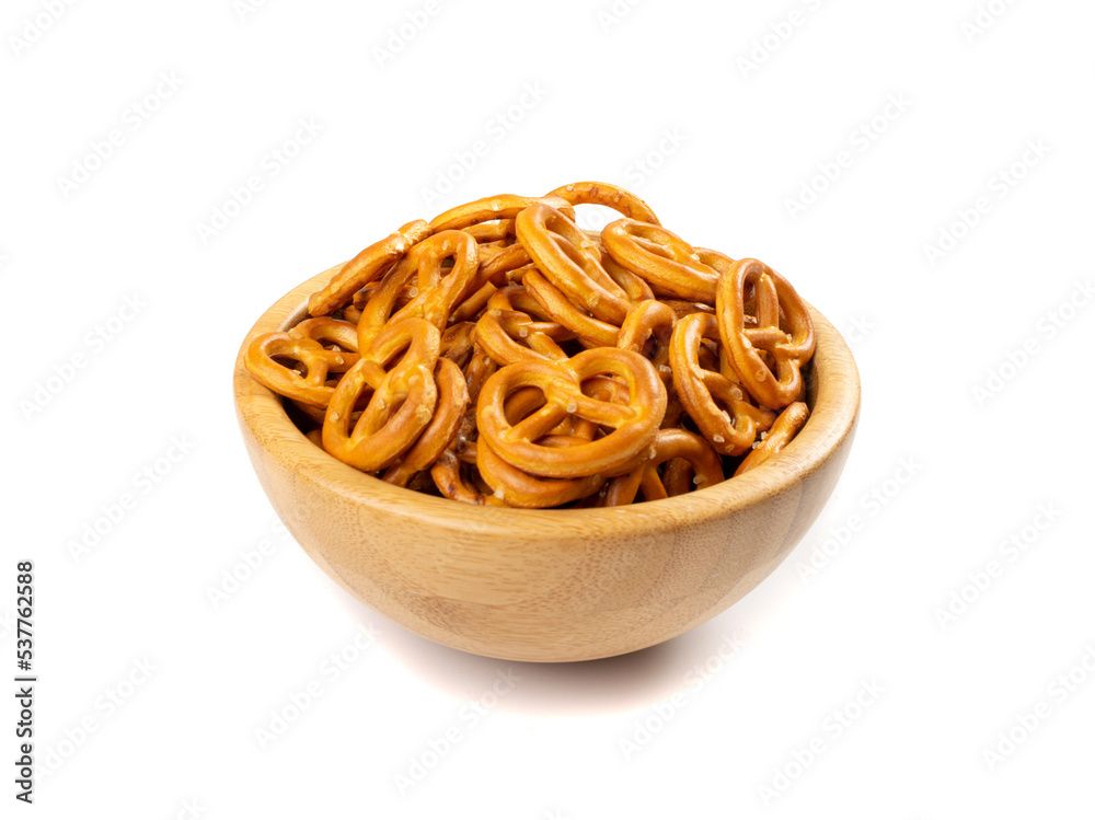 Pretzel Cookies Isolated, Small Salted Pretzels, Crispy German Brezel Snack Pretzel Cookies Isolated, Small Salted Pretzels, Crispy German Brezel Snack