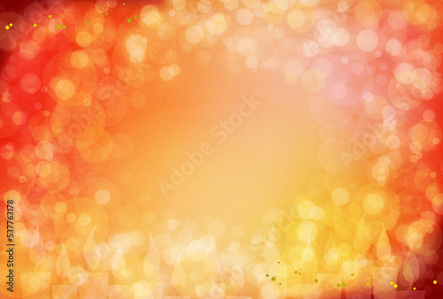 クリスマスに合う綺麗なキャンドルの灯火の背景素材　横向き