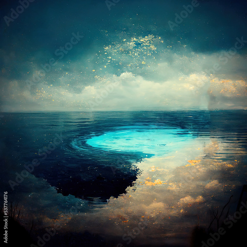 Blue Fantasy Abstract Background Textured Art Illustration