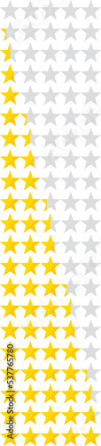 Fototapeta Naklejka Na Ścianę i Meble -  Product rating or customer review with quarter, half and full gold stars vector icons for apps and sprite css 