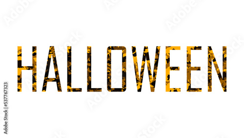 halloween inscription on isolated background festive 31 october halloween on yellow background text with black stroke illustration high resolution