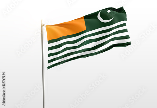 Kashmir flag isolated white background 3d rendering illustration.