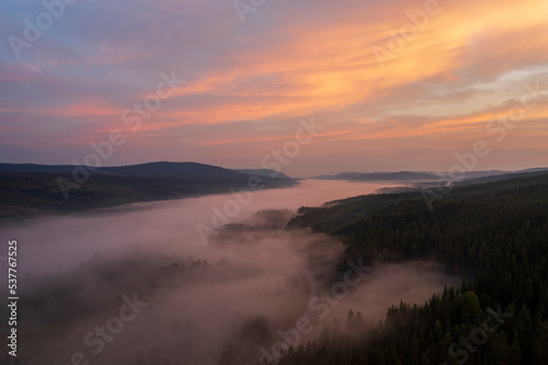 Pink summer sunrise Klarälvdalen Värmland