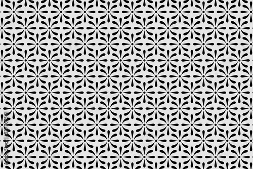 Vector seamless pattern monochrome abstract floral background.