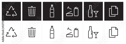symbols and signs for recyclable waste.
recycle pictograms. 