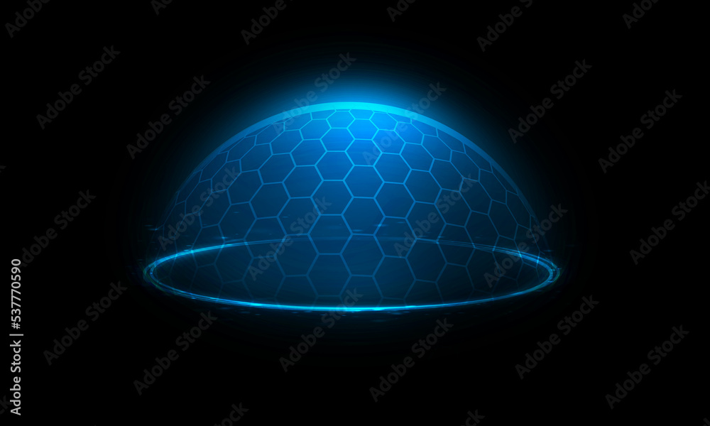 custom made wallpaper toronto digitalProtective circle effect. Futuristic technology with digital hexagon