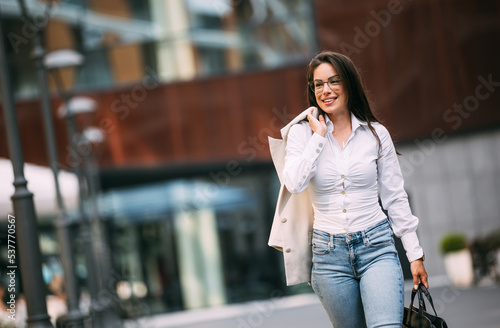 Fashion business woman outdoor