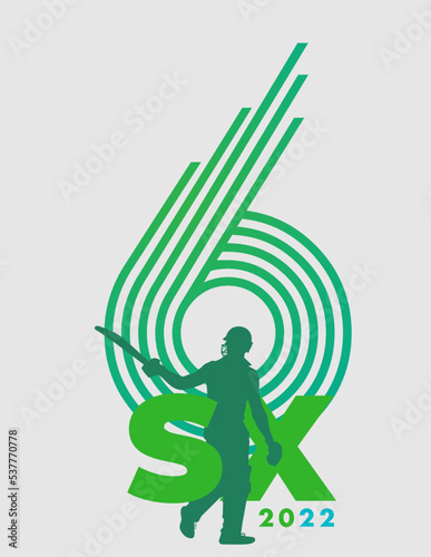 4 four and 6 Sixer Illustration for cricket Match. vector