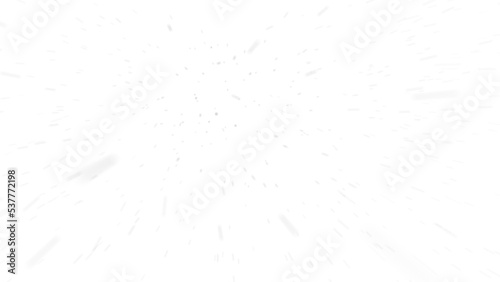 First person view or camera view in a snow storm or blizzard against wind, transparent background in png format.