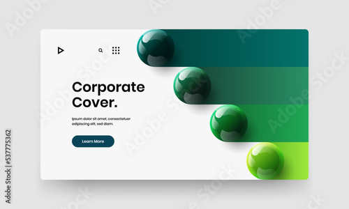 Abstract horizontal cover vector design template. Creative 3D balls presentation illustration.