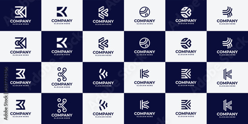 collection of logo business company letter icon