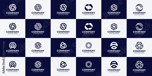 circle logo, letter O logo initial