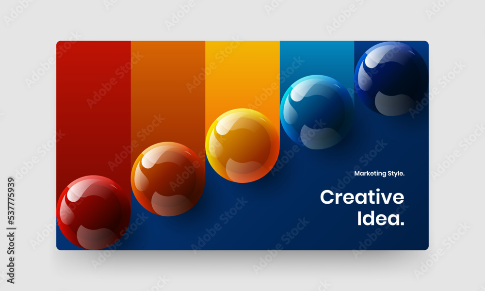 Vivid realistic balls flyer concept. Creative banner design vector layout.