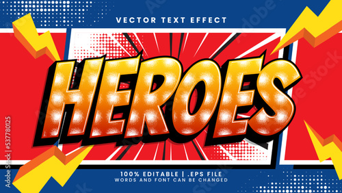 Superhero text effect editable cartoon and comic text style
