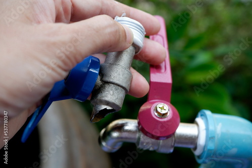 Repairing and replacing water tap