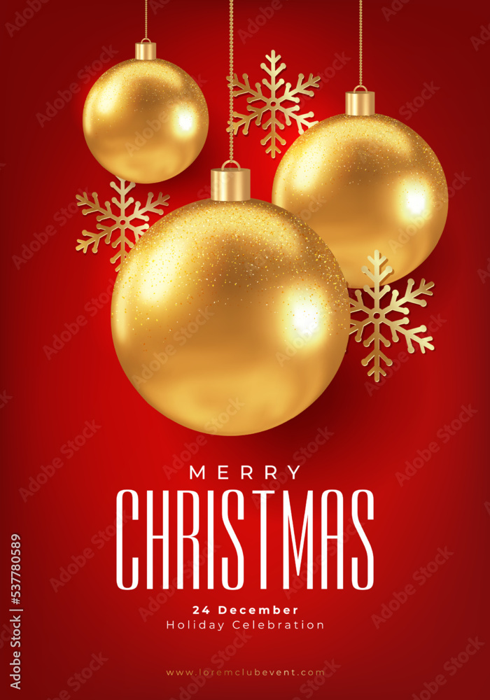 Christmas holiday Flyer design. Creative holiday poster.