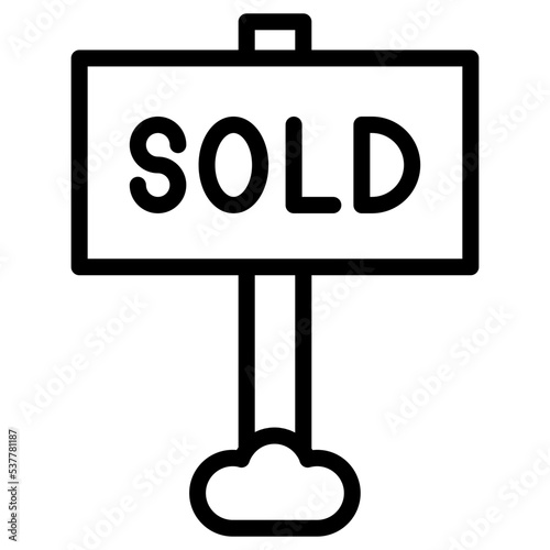 sold sign icon